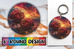 Colorful Retro Bloom Keychain &amp; Coaster Variety Product Image 1