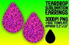 Neon Fusion Teardrop Earring Sublimation Design Product Image 1