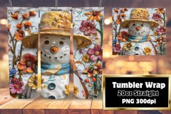 Winter Holiday Snowman Tumbler Wrap 20oz Seasonal Wonders Product Image 1