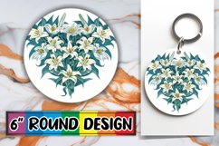 Heart Floral Round Design Spring Sublimation PNG Product Image 1