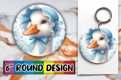 Sweet Circle Car Coaster PNG, Goose Product Image 1