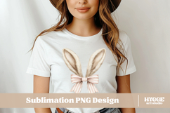 Coquette Easter Bow Bunny Ears Sublimation PNG Product Image 2