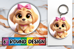 Circle of Love Keychain PNG, 3D Dog Product Image 1