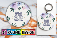 Bright Ornaments Round Sublimation, Flower Quote Product Image 1