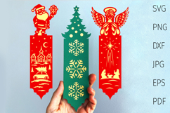 Christmas bookmark svg template, layered paper bookmark Product Image 2