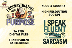 Funny Work Quotes PNG Bundle | 36 Sublimation Designs Product Image 4