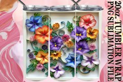 Spring 3D Flower Tumbler Wrap - 20oz Design Product Image 1