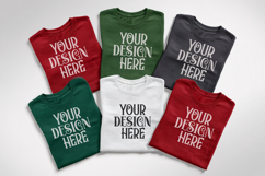 Christmas Family Matching Shirt Mockup | Cozy Boho Flat Lay Product Image 1