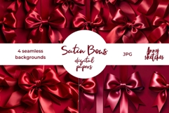 4 Red Satin Bows Seamless Pattern Coquette Birthday Gift Product Image 1