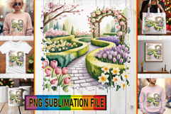 Cheerful TOTE BAG Magic PNG, Spring Product Image 1