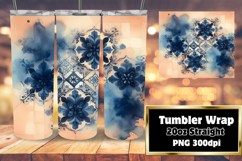 Lovely 20oz Tumbler Template for Gifts , Watercolor Patter Product Image 1