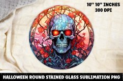 Halloween Stained Glass Sublimation PNG | Skull | Ghost Product Image 1