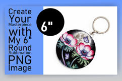 Cute Flamingo with Flowers Round Design PNG Product Image 1