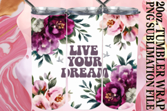 WHIMSICAL MOMENTS 20oz TUMBLER WRAP, Flower Quote Product Image 1
