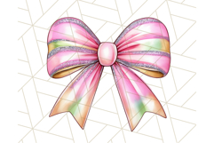 Watercolor Summer Bow Clipart PNG, Coquette Bright Bow Png Product Image 5