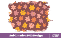 Retro Flowers Background Png Floral Paper Sublimation Splash Product Image 1