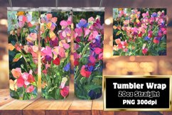 Hand-Painted Oil Floral Art Tumbler Wrap Product Image 1