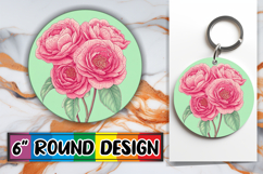 Elegant Round Design Sublimation PNG , Beauty Flower Product Image 1