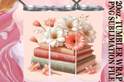 Joyful Reflections 20oz tumbler wrap, Book and flower Product Image 1