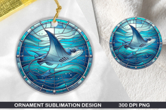 Reef Fish Stained Glass Ornament PNG, Digital Download File Product Image 1