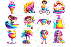 Bright Summer PNG Clipart, Printable Beach Graphics Product Image 9