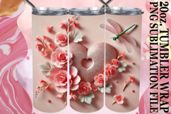 RADIANT ADVENTURE 20oz TUMBLER WRAP, 3D Heart Product Image 1