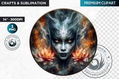Mythological Female demon clipart, demoness spirit PNG Product Image 1