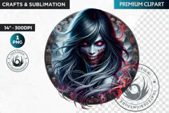Mythological Female demon clipart, demoness spirit PNG Product Image 1