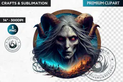 Mythological Female demon clipart, demoness spirit PNG Product Image 1