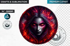 Mythological Female demon clipart, demoness spirit PNG Product Image 1