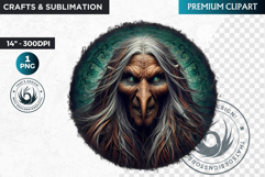Baba Yaga Female demon clipart, demoness spirit PNG Product Image 1