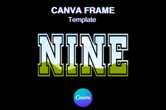 NINE Canva Frame Number Varsity Family Sport Shirt Design Product Image 1