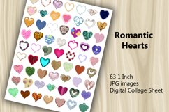 Digital Collage Sheet - Romantic Hearts Product Image 1