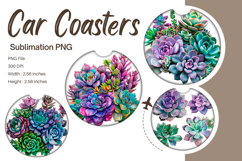 Cactus Succulent Car Coaster Sublimation Car Accessories_109 Product Image 1