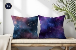 Pink Blue Galaxy Nebula Light Beams Digital Paper Product Image 2