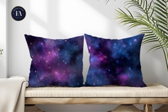 Cosmic Nebula Pink Blue Starry Seamless Digital Paper Product Image 2