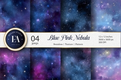 Cosmic Nebula Pink Blue Starry Seamless Digital Paper Product Image 1