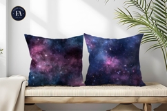 Cosmic Nebula Pink Blue Starry Seamless Digital Paper Product Image 2