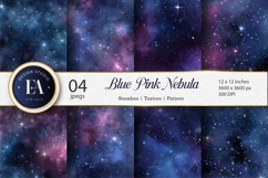 Cosmic Nebula Pink Blue Starry Seamless Digital Paper Product Image 1