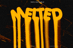 Melted Text Effect on Dark Marble Background Product Image 1