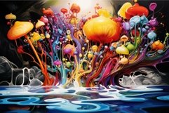 Surreal colorful paint splash landscape Product Image 1