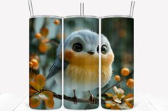 3D Cartoon Bird 20oz Skinny Tumbler Wrap Product Image 1