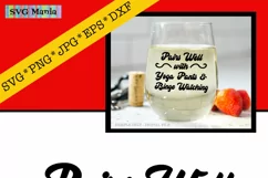 Funny Wine Glass SVG, Yoga Pants SVG, Binge Watching SVG Product Image 2