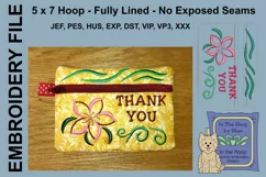 ITH Thank You Flower Zipper Bag - Lined, 5X7 HOOP Product Image 1