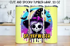 Cute and Spooky Halloween Tumbler wrap PNG, 20 oz. Product Image 1