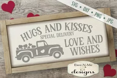 Hugs Kisses Valentine Truck SVG DXF Cut File Product Image 1