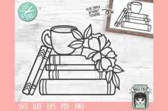 Books and Coffee SVG, Book Lover SVG, Teacher SVG, Library Product Image 1