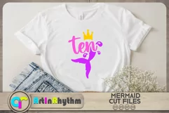 Ten SVG, Mermaid tail SVG, 10th Birthday Product Image 3