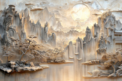 Embossed Landscape Background Wallpaper Product Image 1