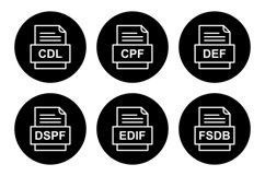 Set Of File Formats Icons Product Image 1
